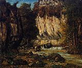 River and Cliff by Gustave Courbet